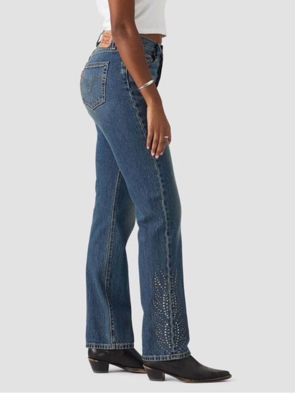 Levi's 501 Curve Jeans w rhinestones